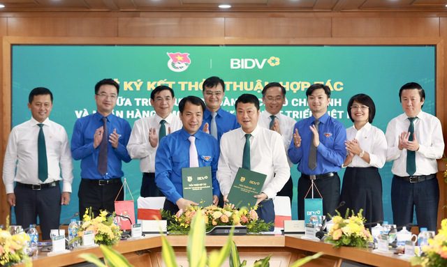 T.Ư Đoàn ký kết hợp tác với Ngân hàng BIDV giai đoạn 2023 - 2025 - Ảnh 1. T.Ư Đoàn ký kết hợp tác với Ngân hàng BIDV giai đoạn 2023 - 2025 - Ảnh 1.